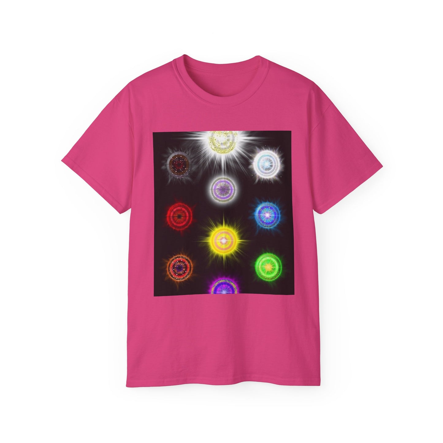 Chakra Energy Graphic Tee | Spiritual Apparel, Yoga Gift, Meditation Shirt, Colorful Unisex Wear, Gifts for Her & Him