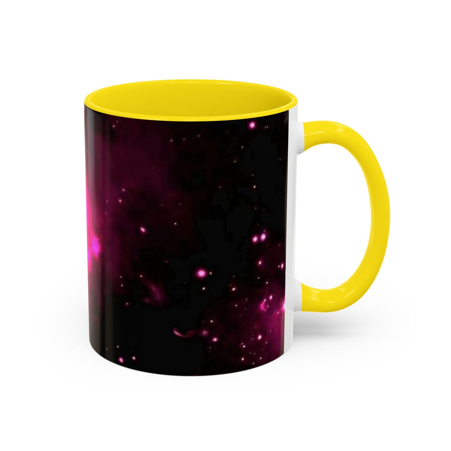 Galactic Pink Accent Coffee Mug, Cosmic Space Mug, Astronomy Gift, Unique Mug for Space Lovers, Starry Night Coffee Cup