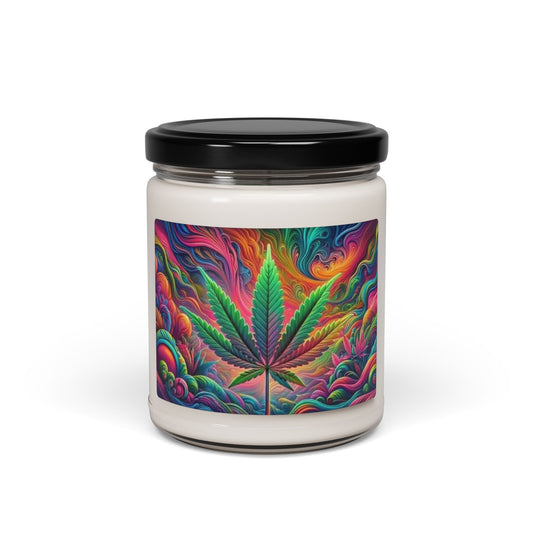 Psychedelic Leaf Scented Soy Candle - 9oz Aromatherapy Delight