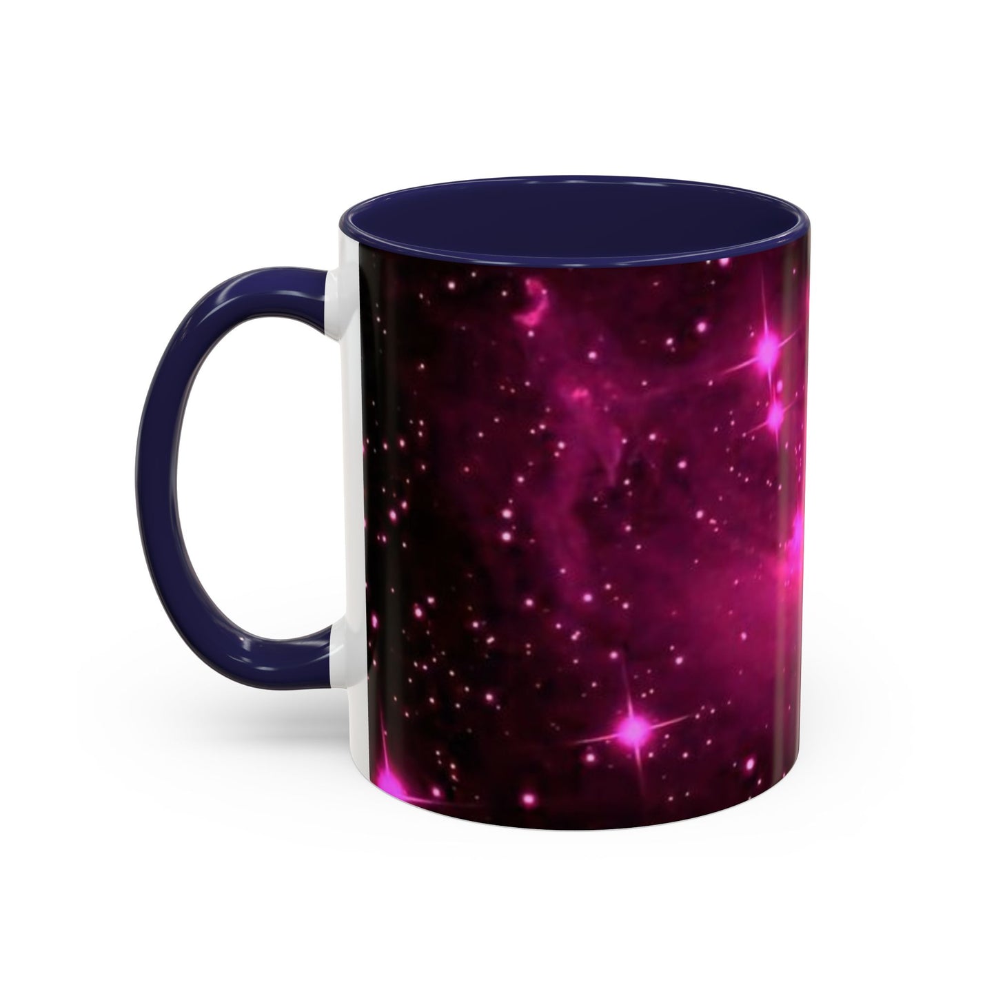 Galactic Pink Accent Coffee Mug, Cosmic Space Mug, Astronomy Gift, Unique Mug for Space Lovers, Starry Night Coffee Cup