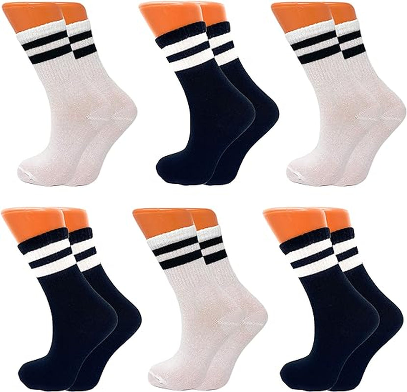 Women'S Tennis Crew Socks – Extra Thin & Breathable – 6 Pairs – 85% Cotton