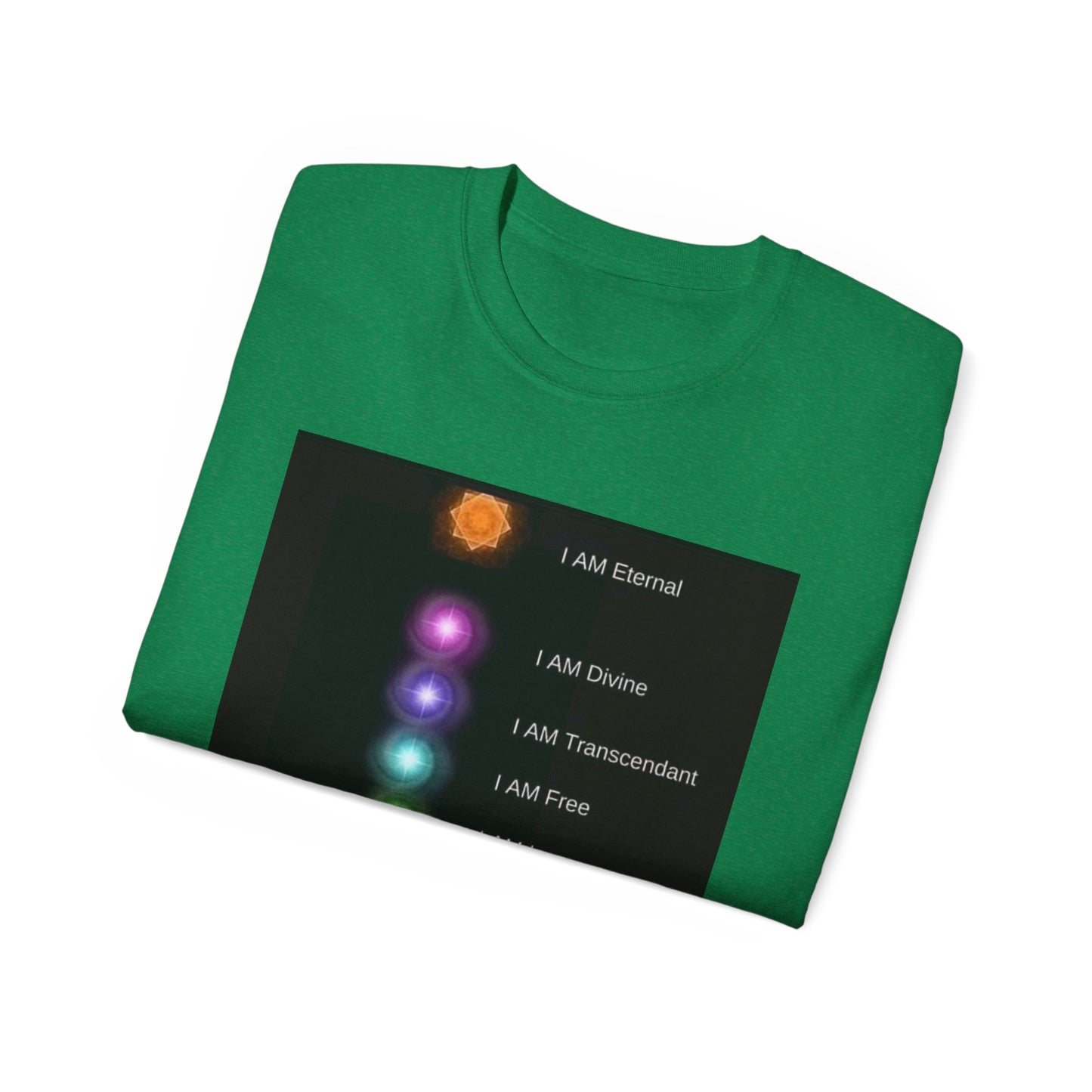 Inspirational Chakra Affirmation Tee, Spiritual T-Shirt, Unisex Motivational Shirt, Gift for Yoga Lovers, Wall Art T-Shirt