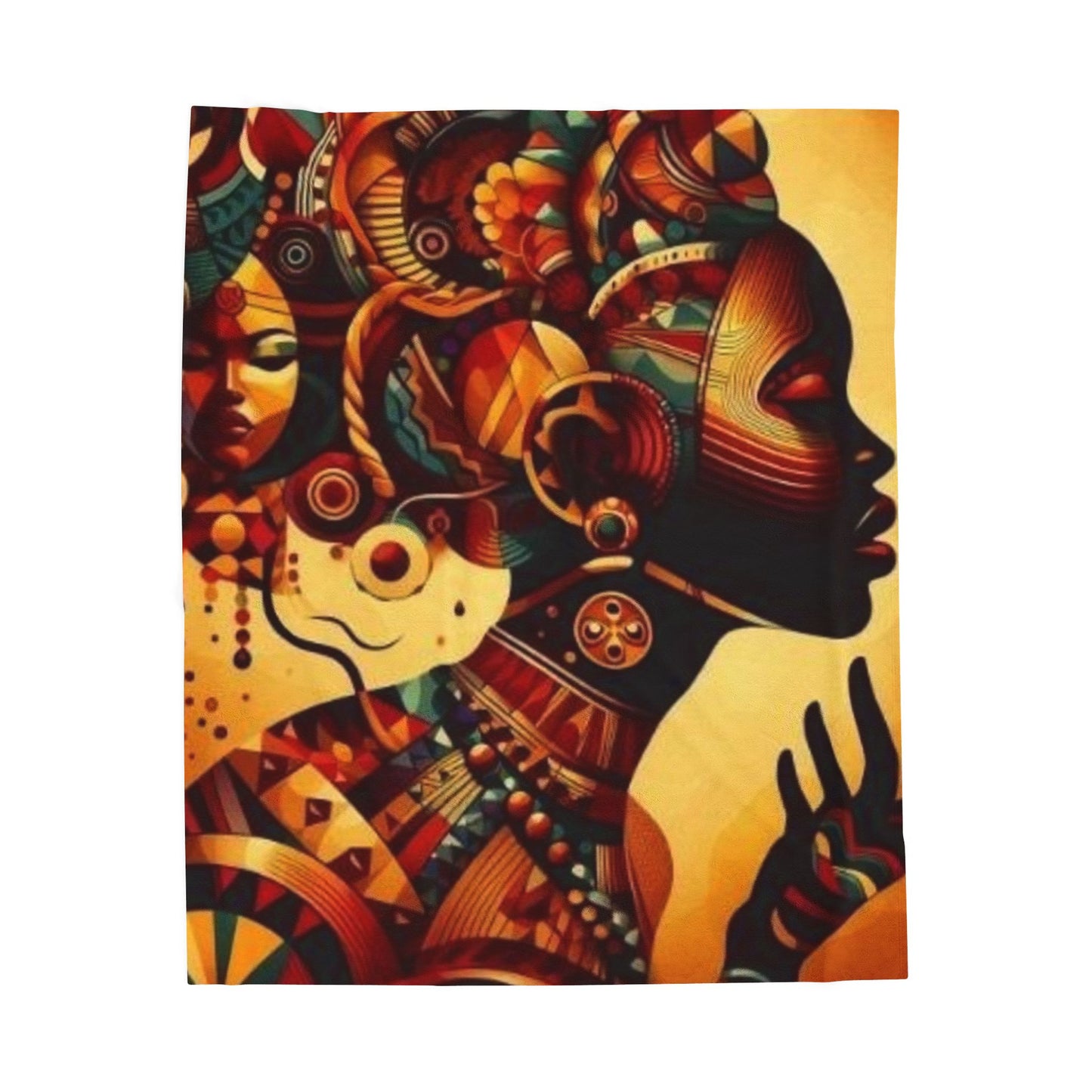 Cultural Essence Velveteen Plush Blanket - Cozy Afrocentric Throw for Home Decor