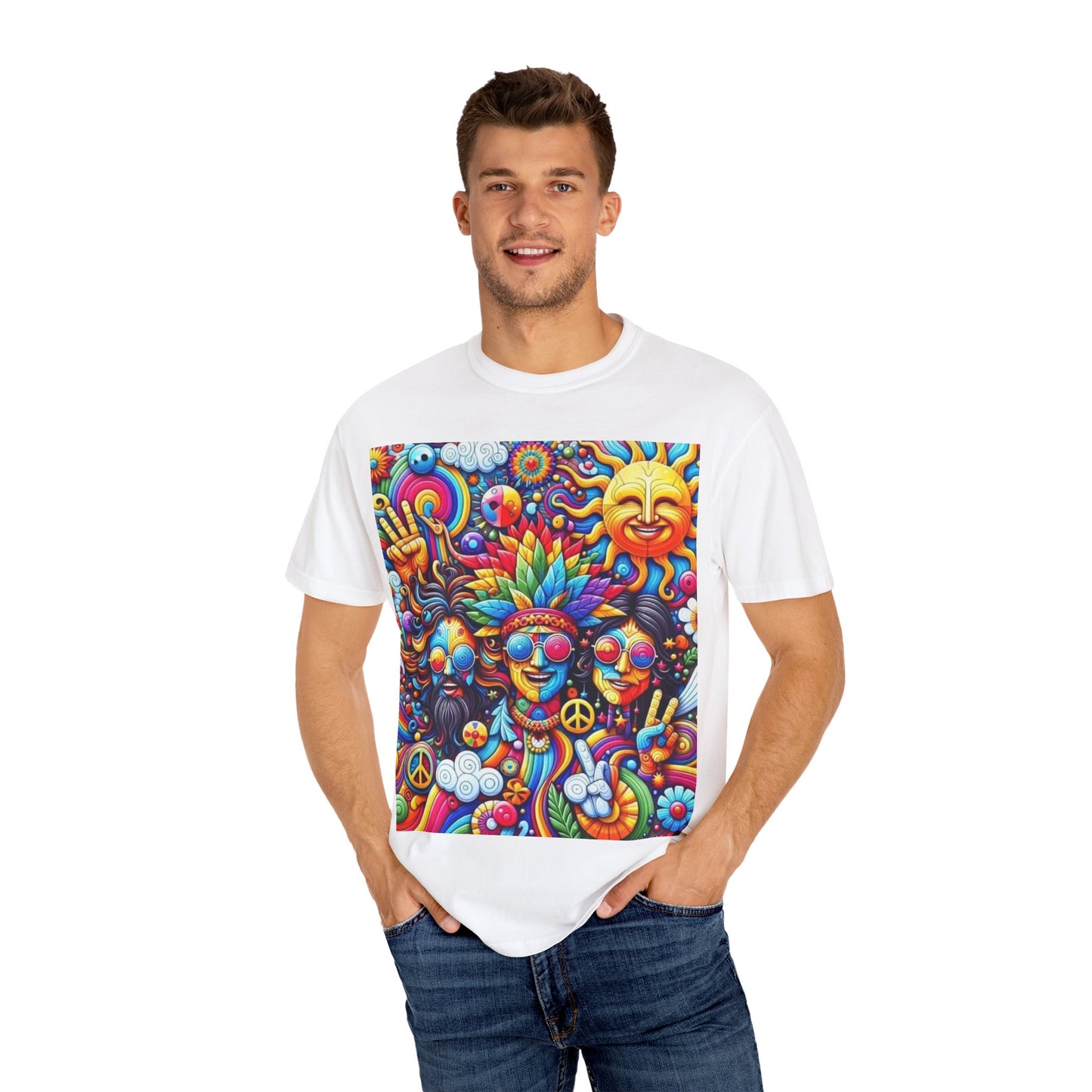 Vibrant Psychedelic Peace T-Shirt - Groovy Unisex Graphic Tee