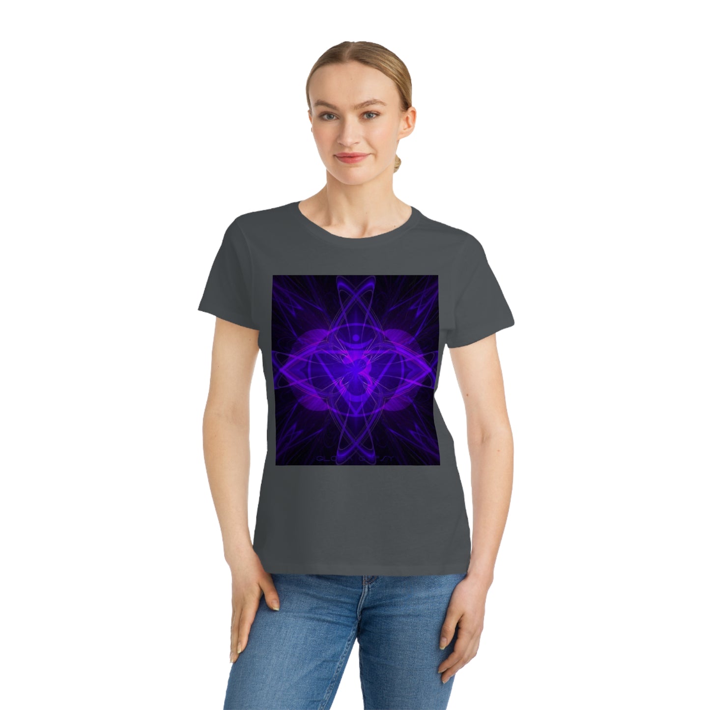 Mystical Purple Mandala Organic Women's T-Shirt, Spiritual Gift, Meditation Wear, Eco-Friendly Tee, Bohemian Style Top, Casual Everyday Wear