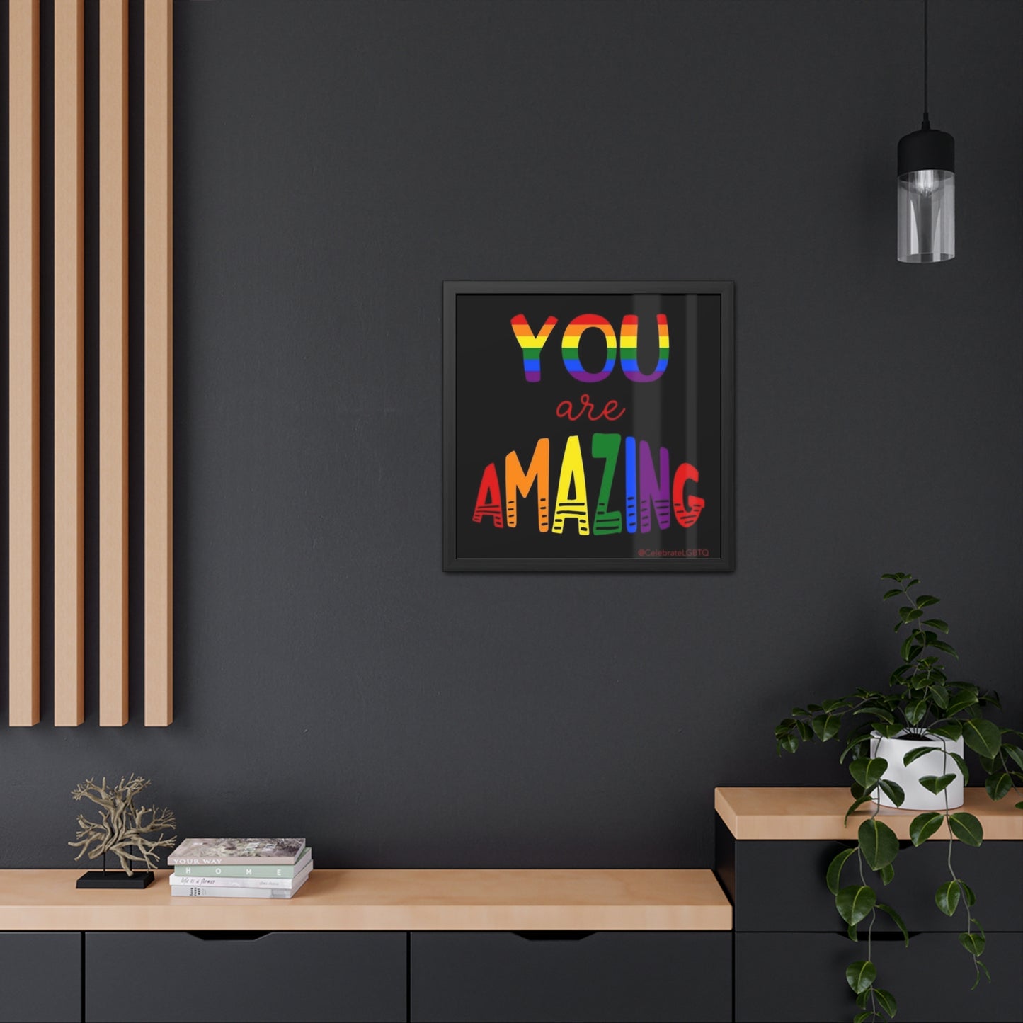 You Are Amazing Rainbow Framed Poster - LGBTQ+ Pride Decor