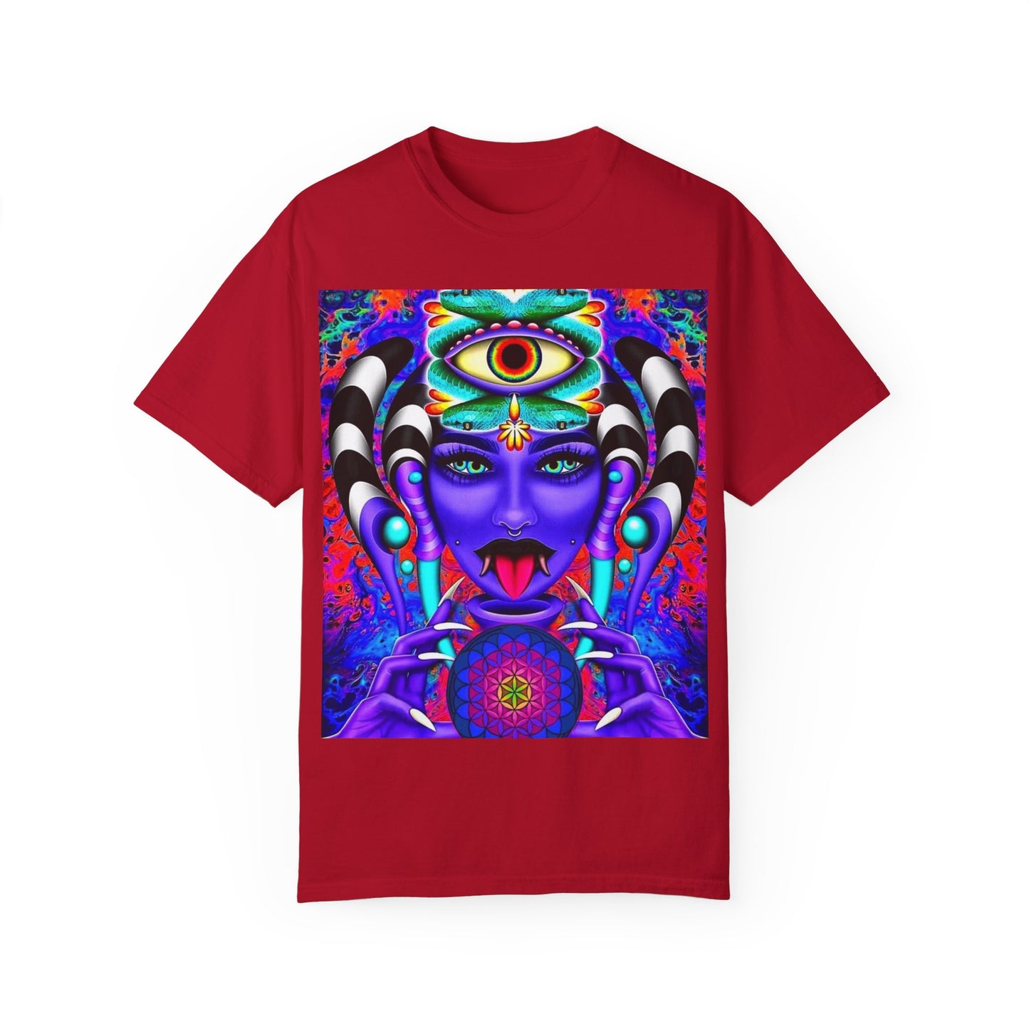 Psychedelic Goddess Unisex T-Shirt - Colorful Spiritual Art Tee