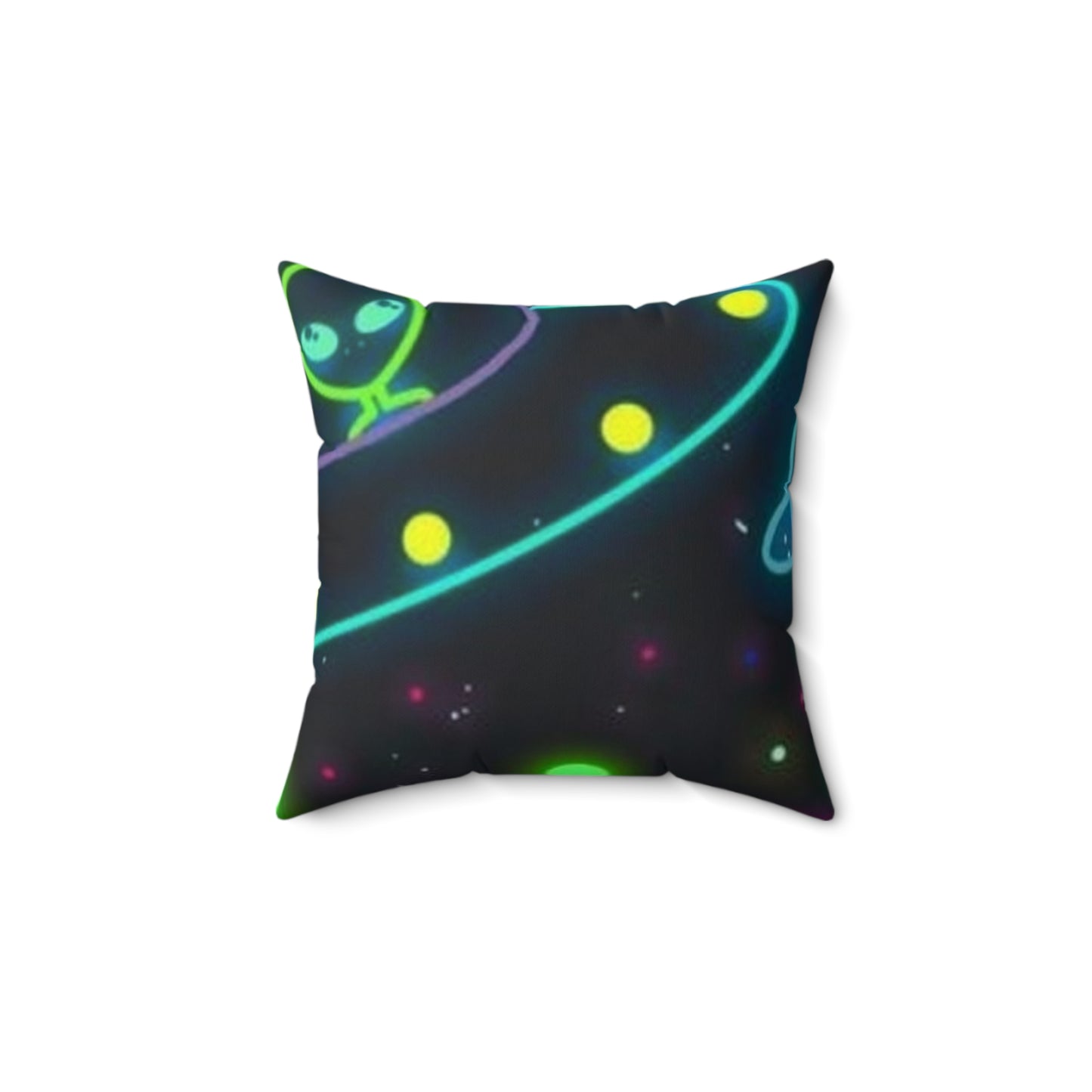 Cosmic Glow Square Pillow - Vibrant Space Decor for Home and Office