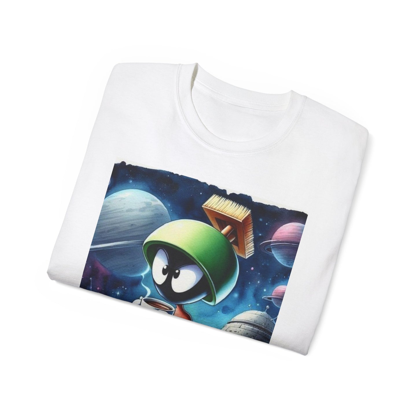 Retro Space Cat Tee - Unisex Ultra Cotton T-Shirt with Marvin the Martian Design