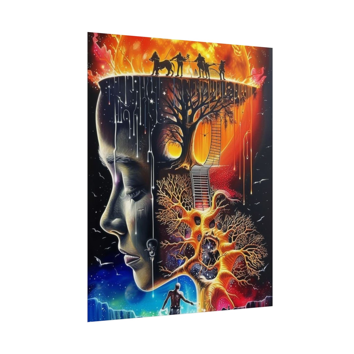 Mystical Nature Rolled Poster - Vibrant Artwork for Room Decor and Inspiration