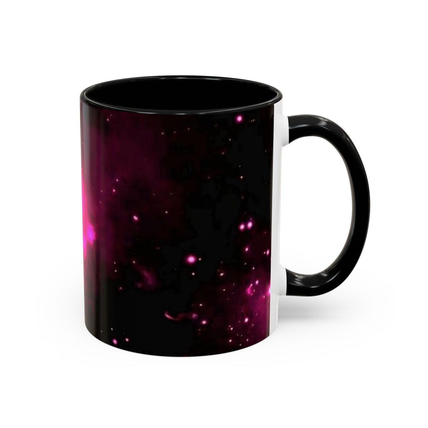 Galactic Pink Accent Coffee Mug, Cosmic Space Mug, Astronomy Gift, Unique Mug for Space Lovers, Starry Night Coffee Cup