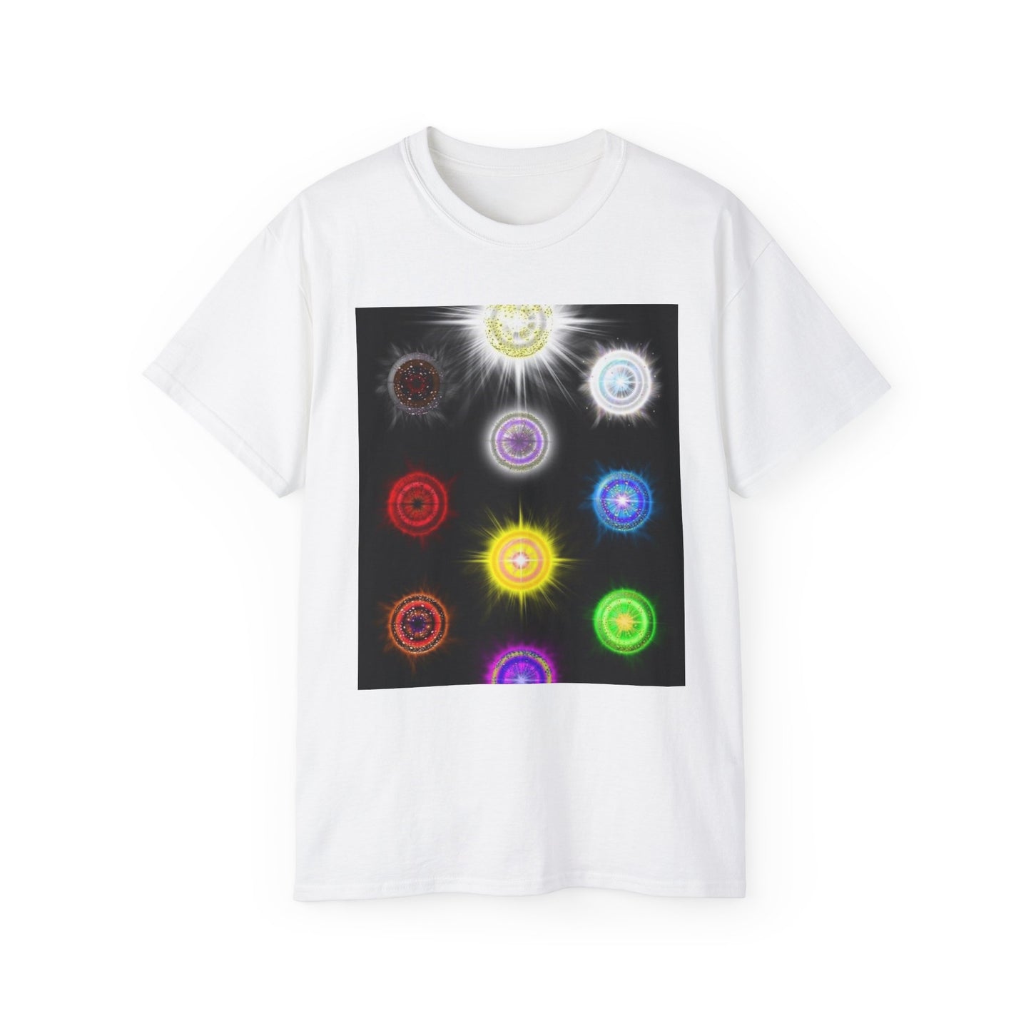 Chakra Energy Graphic Tee | Spiritual Apparel, Yoga Gift, Meditation Shirt, Colorful Unisex Wear, Gifts for Her & Him