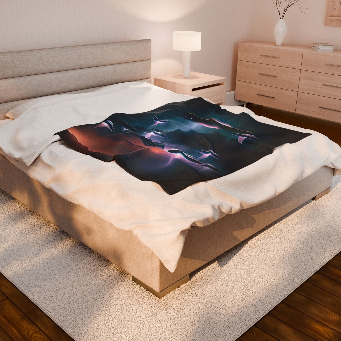 Cosmic UFO Velveteen Plush Blanket - Soft, Warm, and Out of This World!