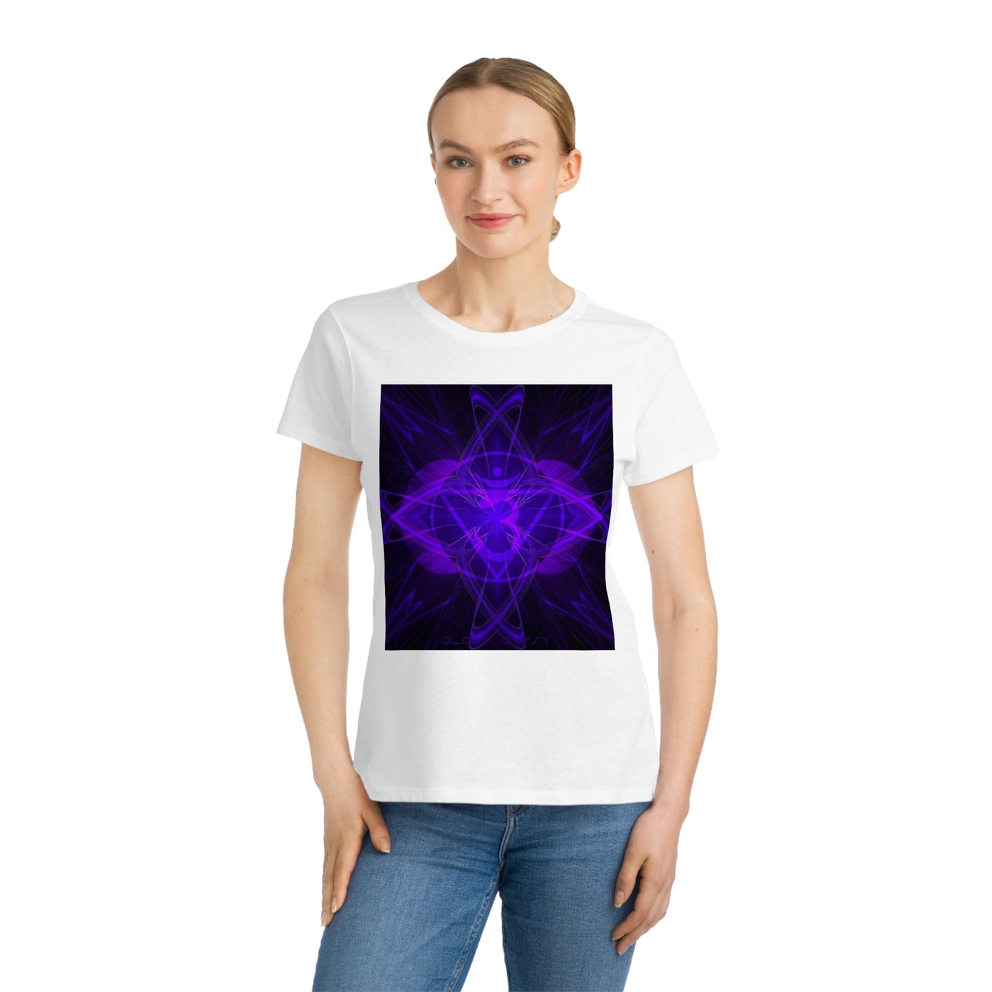 Mystical Purple Mandala Organic Women's T-Shirt, Spiritual Gift, Meditation Wear, Eco-Friendly Tee, Bohemian Style Top, Casual Everyday Wear