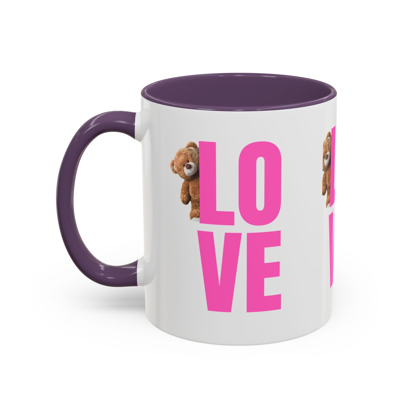 Cute Teddy Bear Love Mug - 11oz & 15oz Accent Coffee Cup