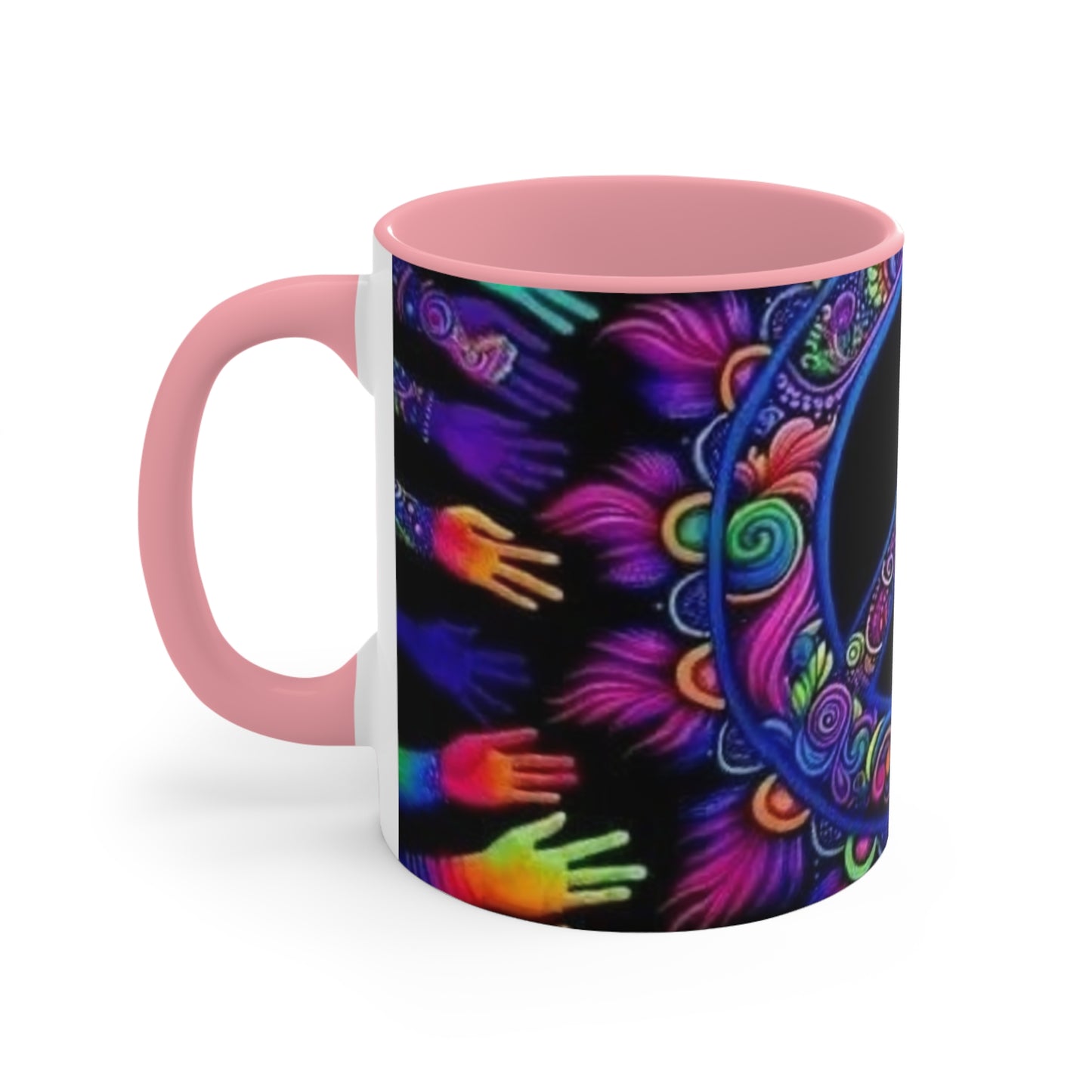 Colorful Peace Sign Accent Mug – Vibrant Bohemian Design for Tea and Coffee Lovers