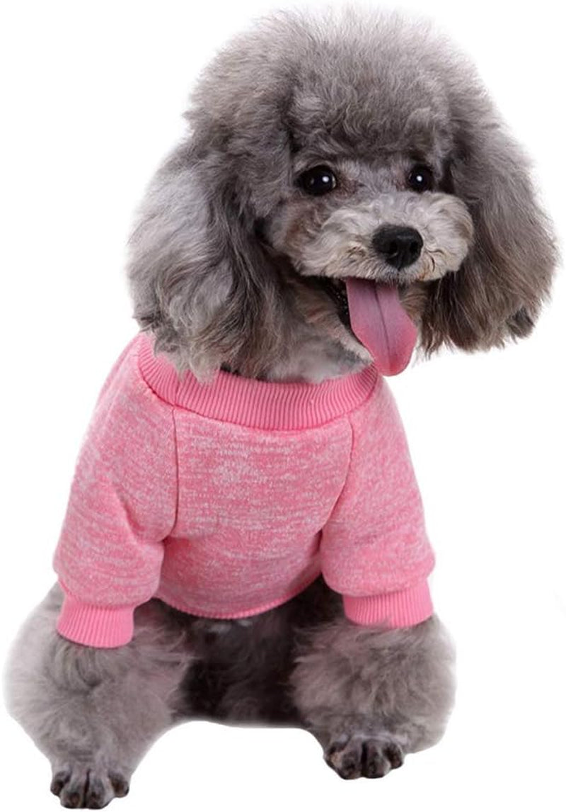 Pet Dog Classic Knitwear Sweater Warm Winter Puppy Pet Coat Soft Sweater Clothing for Small Dogs (M, Pink)