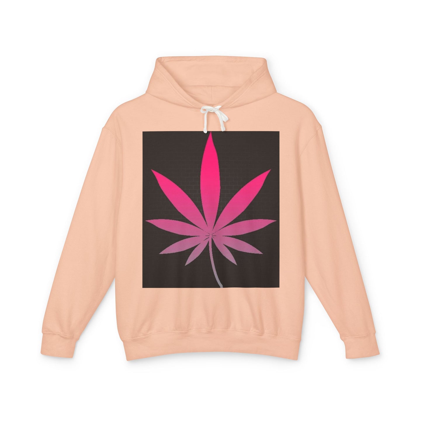 Pink Leaf Unisex Lightweight Hooded Sweatshirt - Trendy Graphic Hoodie