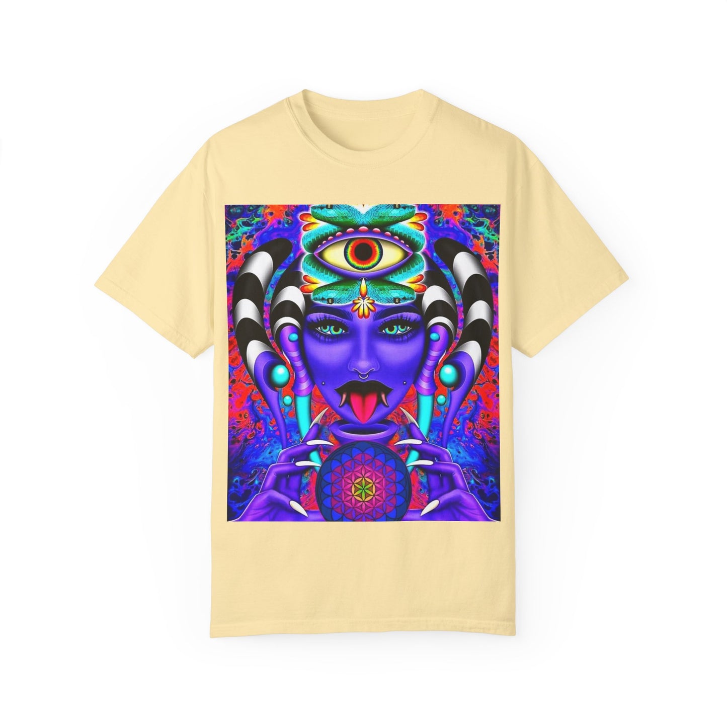 Psychedelic Goddess Unisex T-Shirt - Colorful Spiritual Art Tee