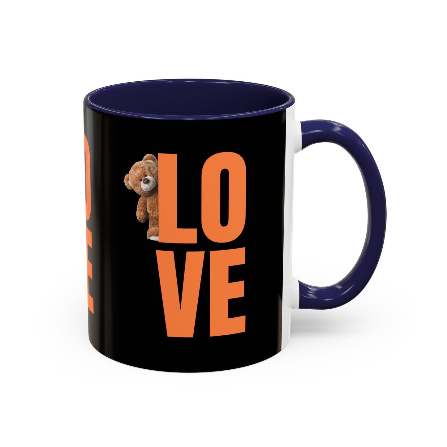 Love Bear Accent Coffee Mug - Cute 11oz & 15oz Gift for Friends & Family