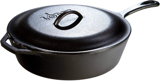 ® L10CF3 5 Quart Cast Iron Deep Skillet with Lid