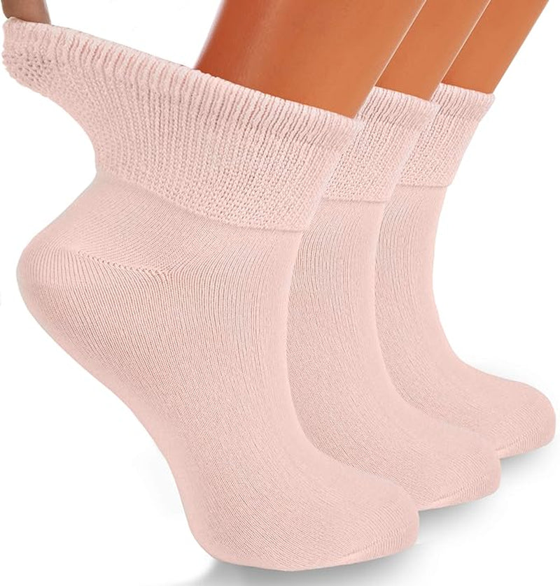 Diabetic Ankle Socks, 3 Pairs, Non-Binding, Breathable, and Anti-Odor