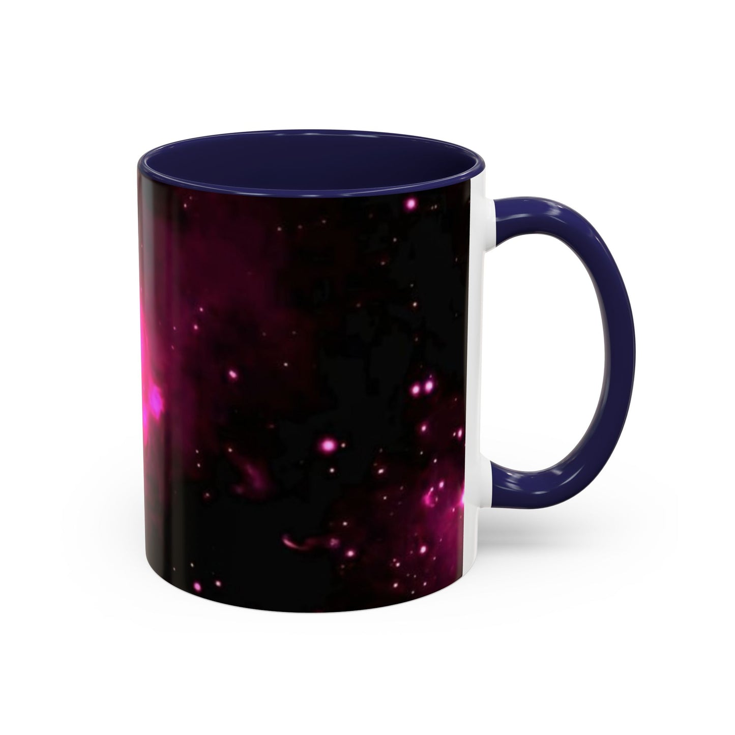 Galactic Pink Accent Coffee Mug, Cosmic Space Mug, Astronomy Gift, Unique Mug for Space Lovers, Starry Night Coffee Cup