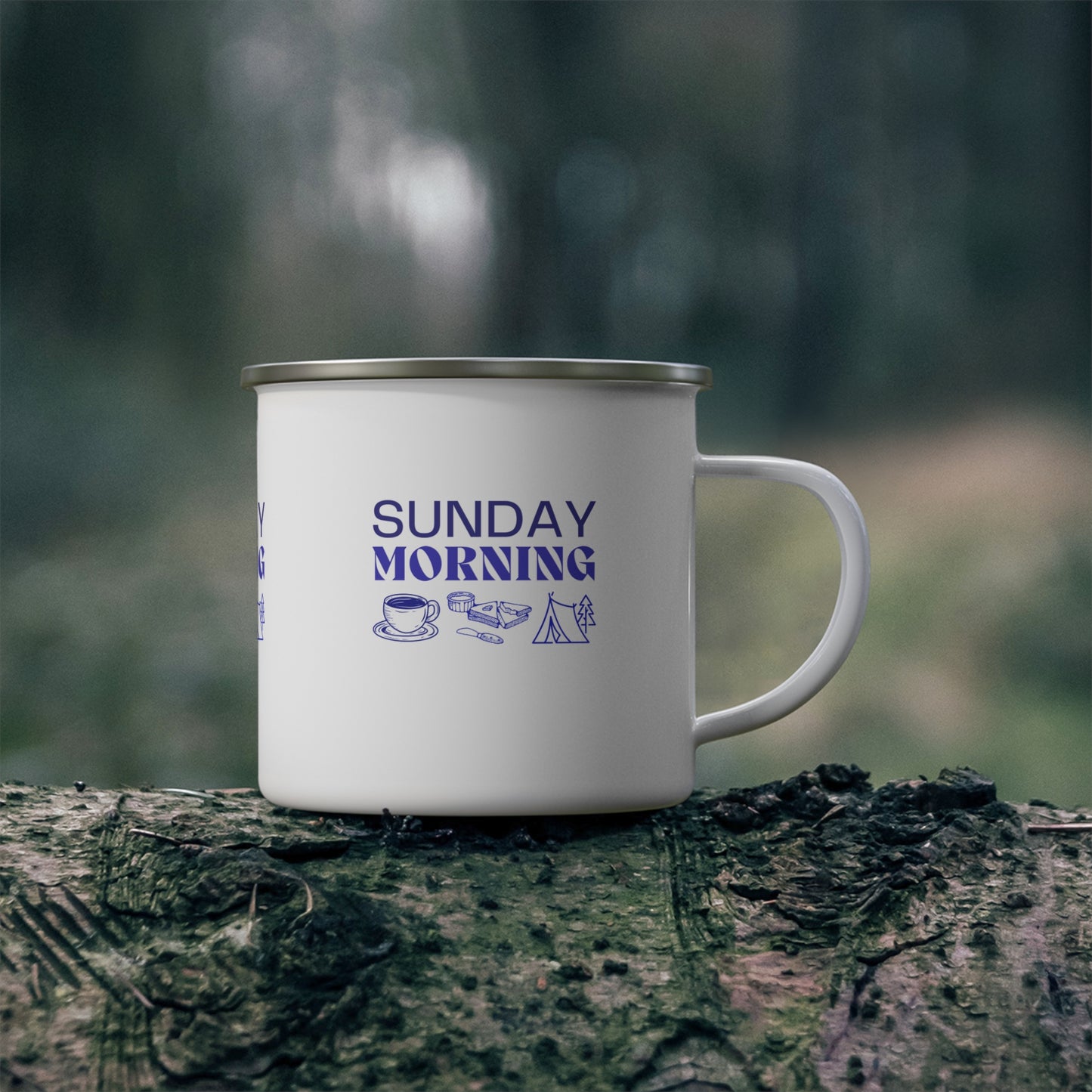 Sunday Morning Enamel Camping Mug - Perfect for Outdoor Lovers, Campers, Coffee Enthusiasts, Gifts, and Adventures