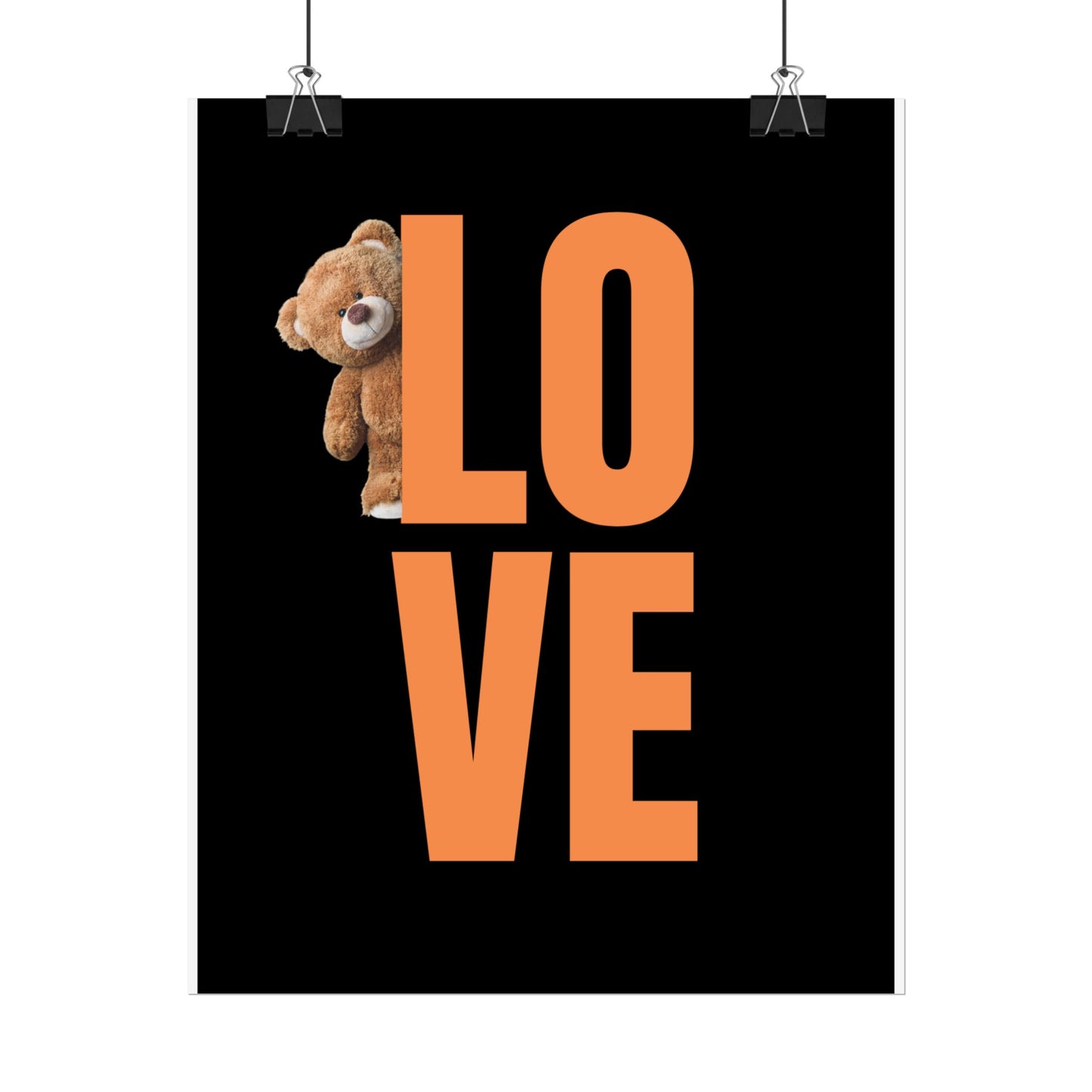 Cute Bear Love Rolled Poster - Perfect for Home Decor and Gifts