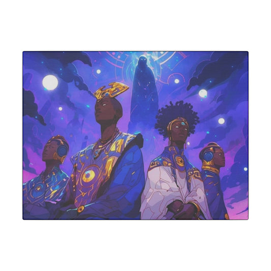 Cosmic Hero Stretched Canvas Art - Vibrant Wall Decor for Modern Spaces