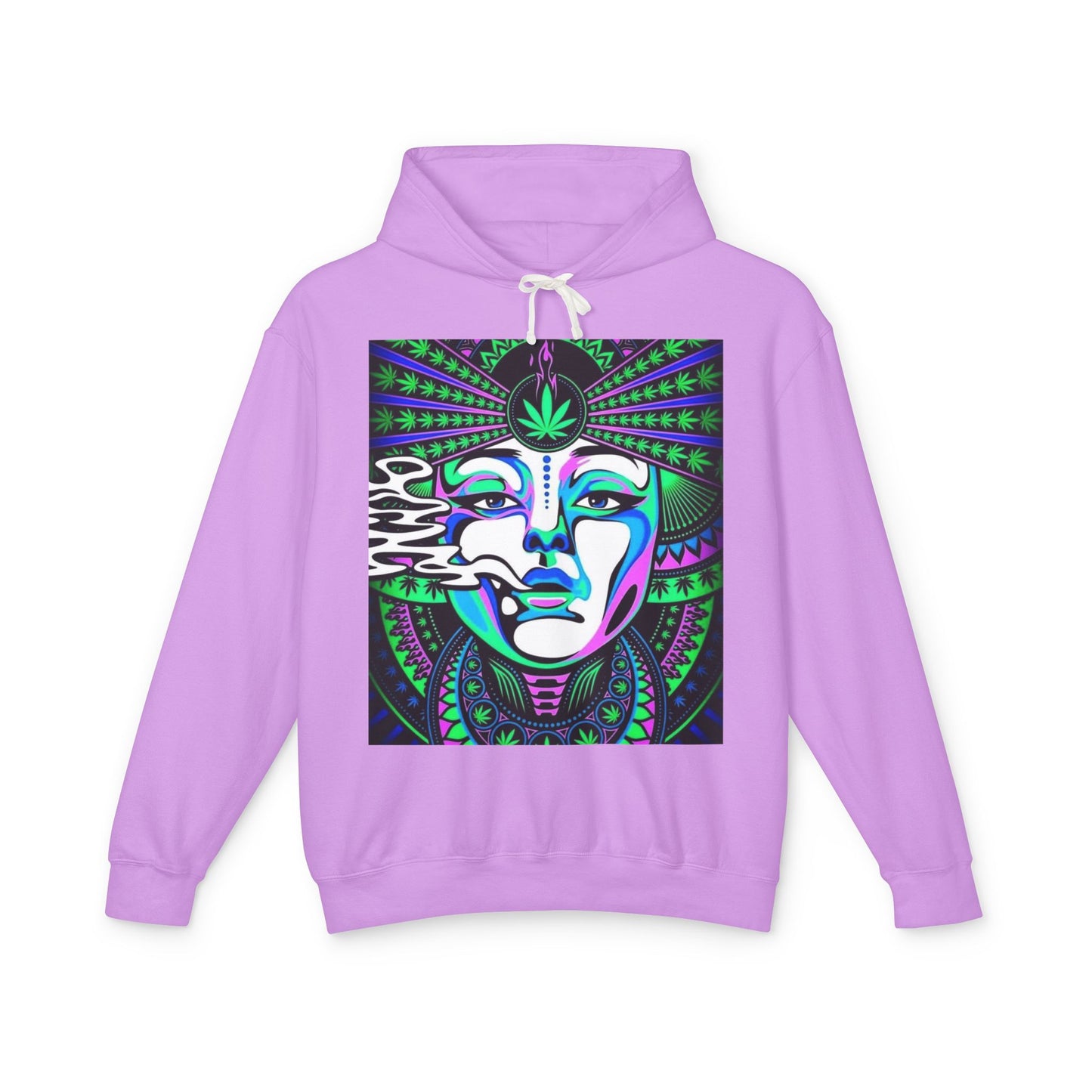 Mystical Vibes Unisex Lightweight Hooded Sweatshirt with Psychedelic Design