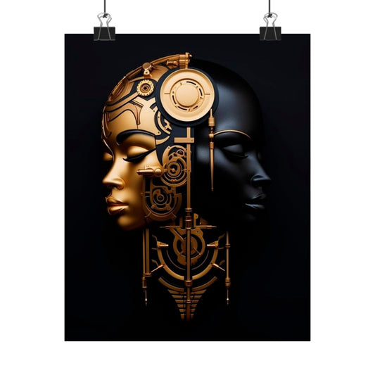 Modern Matte Vertical Poster - Dual Faces Art Decor