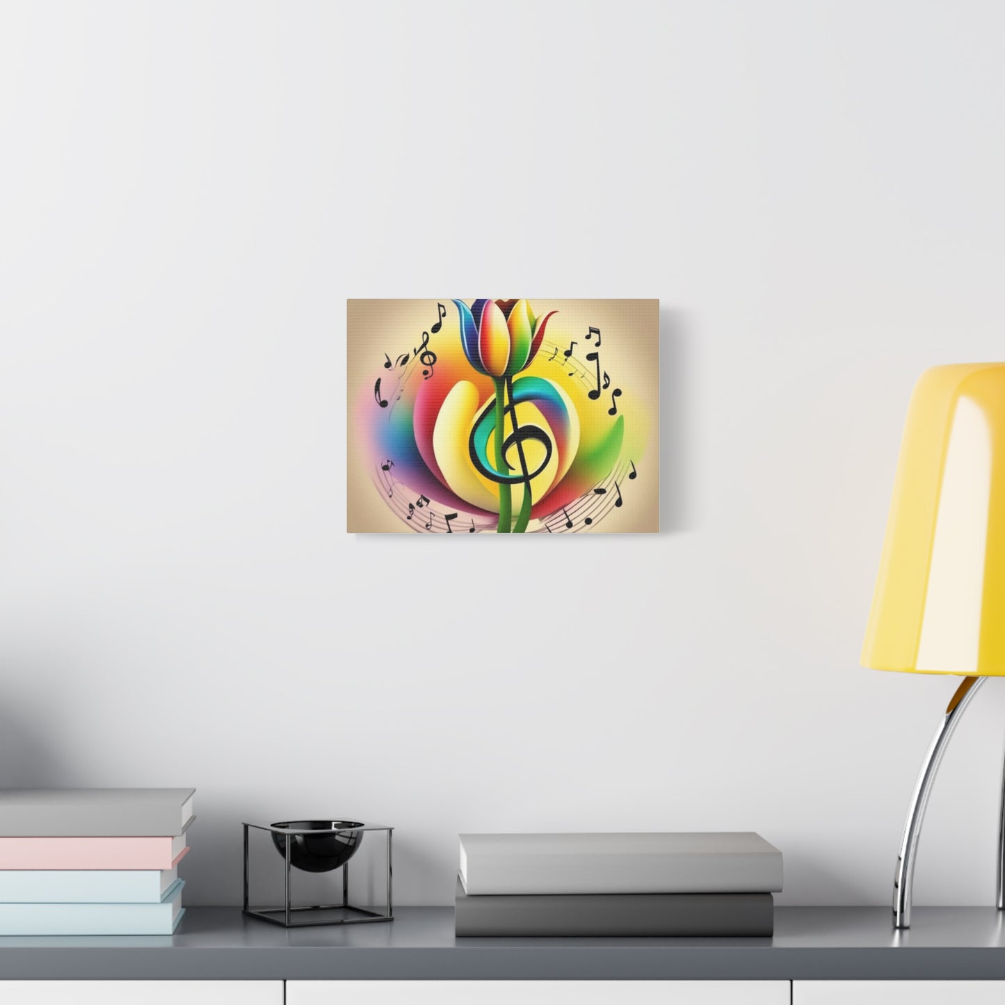 Colorful Music Floral Canvas Art - 1.25" Stretched Matte Print