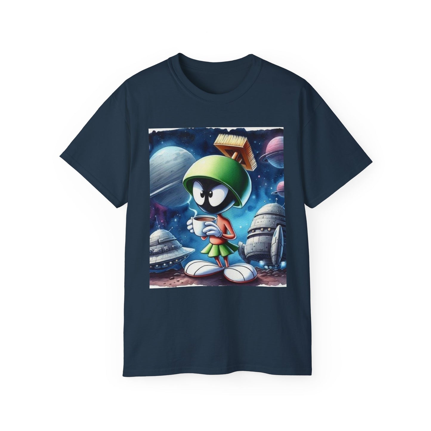 Retro Space Cat Tee - Unisex Ultra Cotton T-Shirt with Marvin the Martian Design