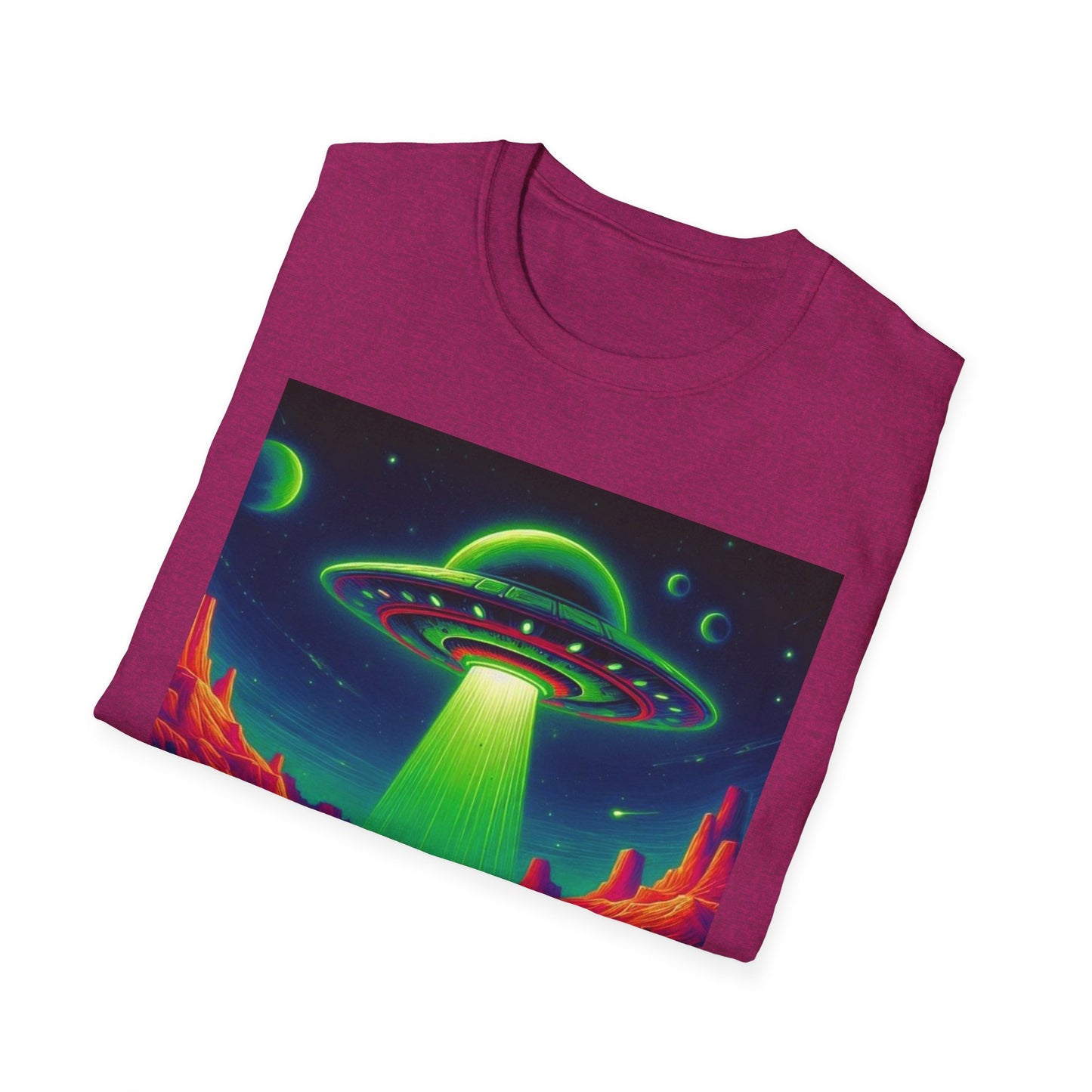 Retro Alien Utopia Tee - Unisex Softstyle T-Shirt, Sci-Fi Graphic Shirt, Area 51 Theme, UFO Lover Gift, Casual Wear