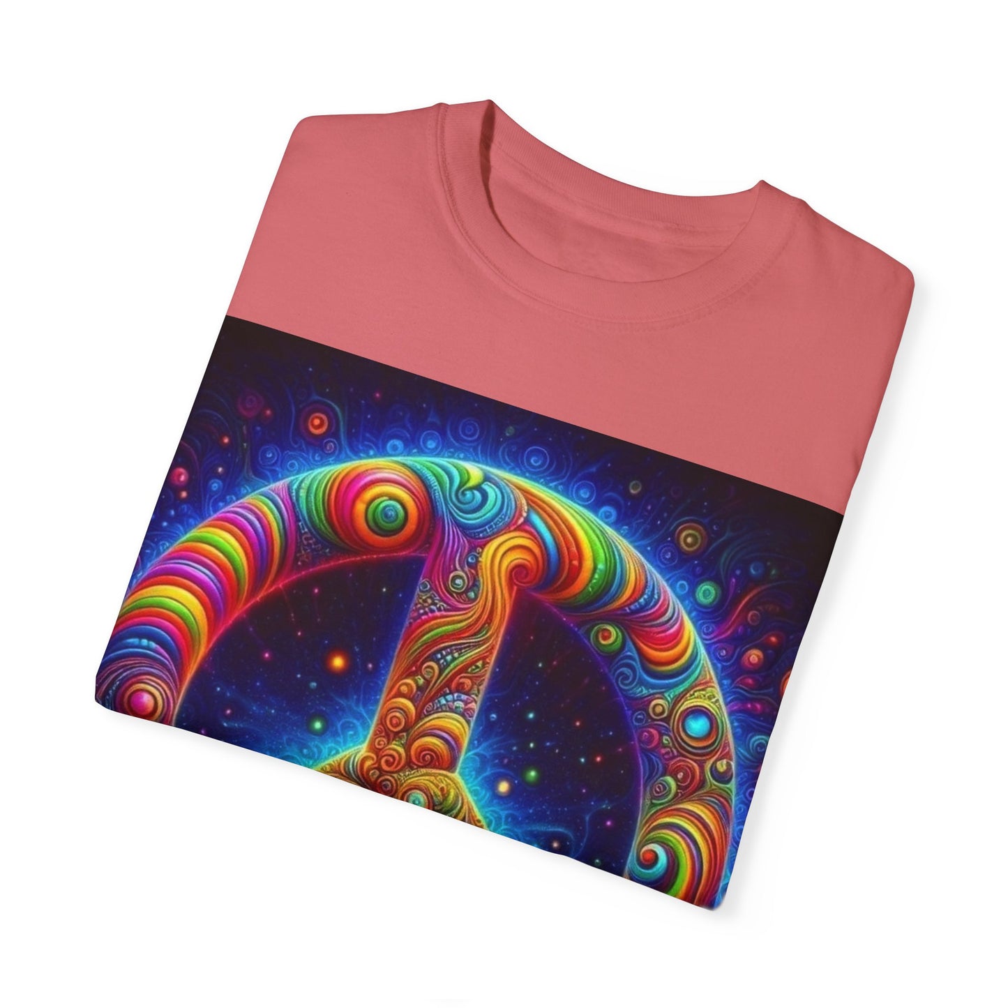 Psychedelic Peace Unisex T-Shirt – Vibrant Garment-Dyed Tee for Festivals & Everyday Wear