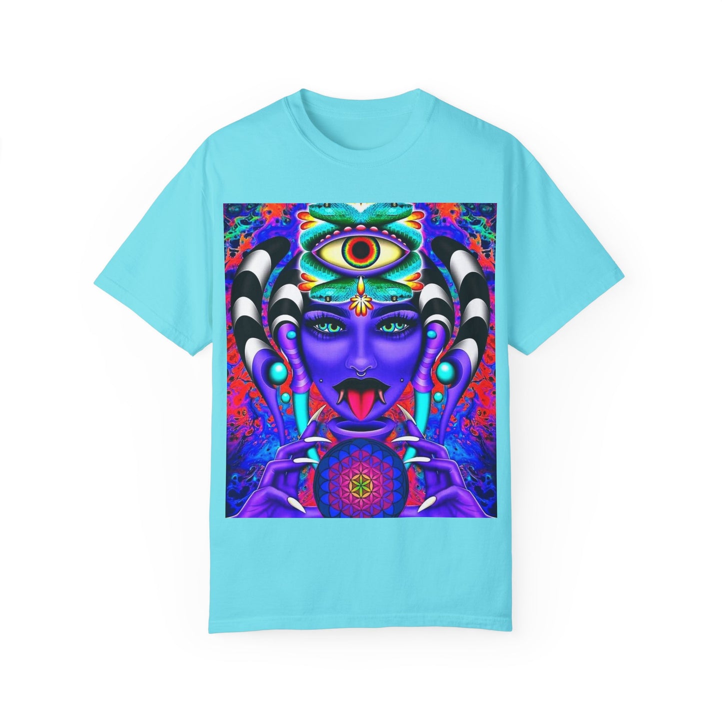 Psychedelic Goddess Unisex T-Shirt - Colorful Spiritual Art Tee