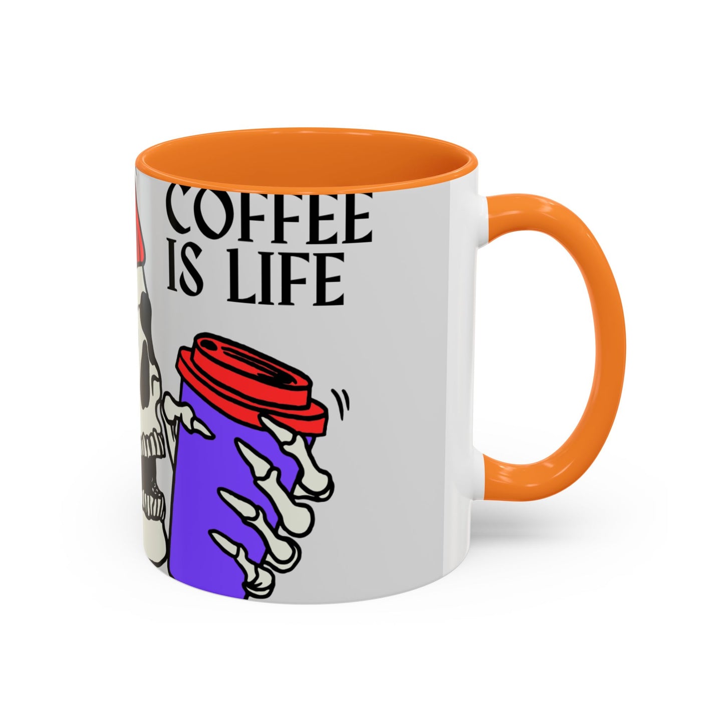 Skeleton Coffee Mug - Coffee is Life Gift, Colorful Skull Mug, Halloween Decor, Quirky Kitchenware, Unique Present Idea