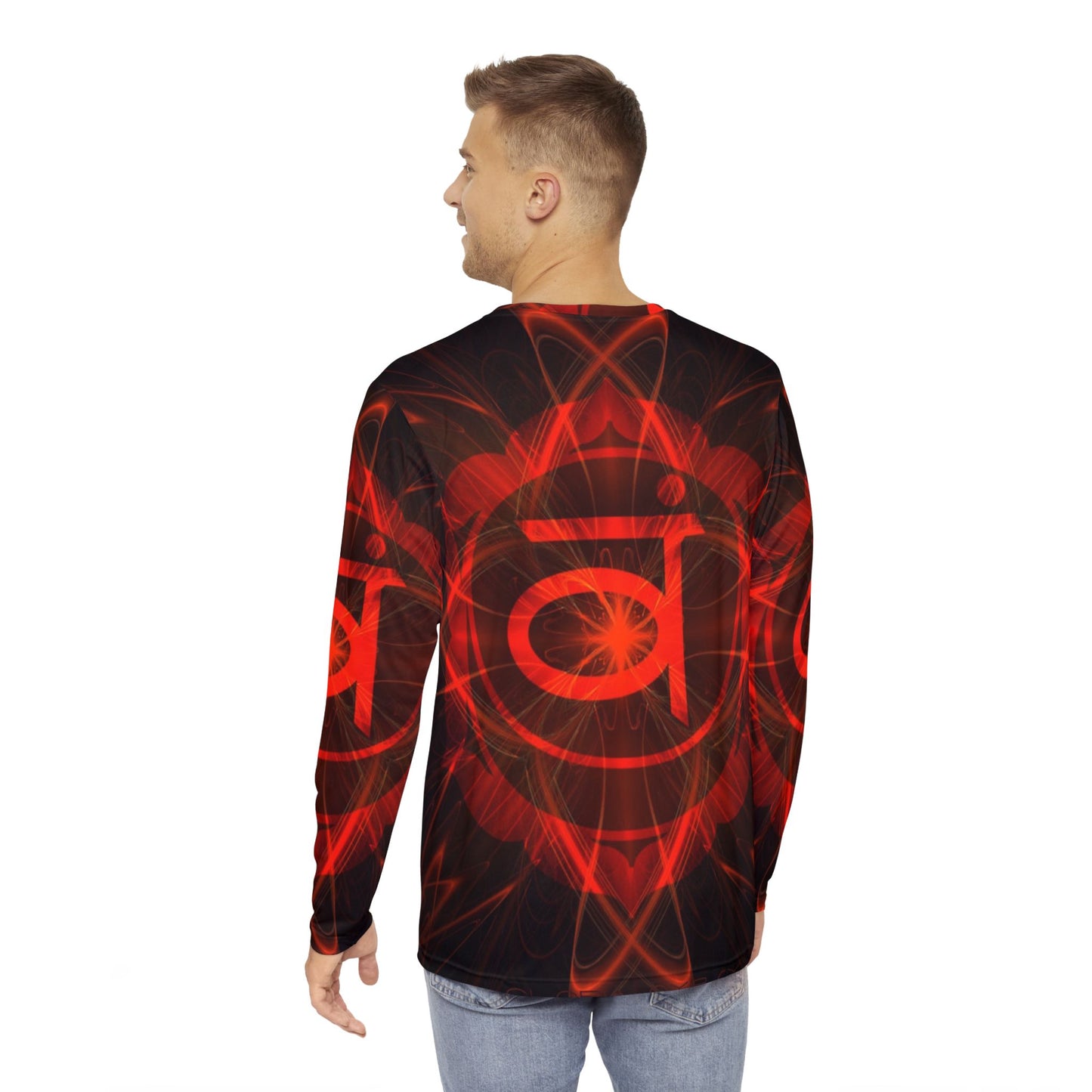 Vibrant Men's Long Sleeve Shirt, Graphic Tee, Casual Wear, Festival Outfit, Unique Gift for Him, Stylish Layering Top, Everyday Comfort