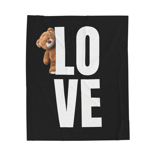 Plush Blanket with Love Bear Design - Cozy Gift for Special Occasions