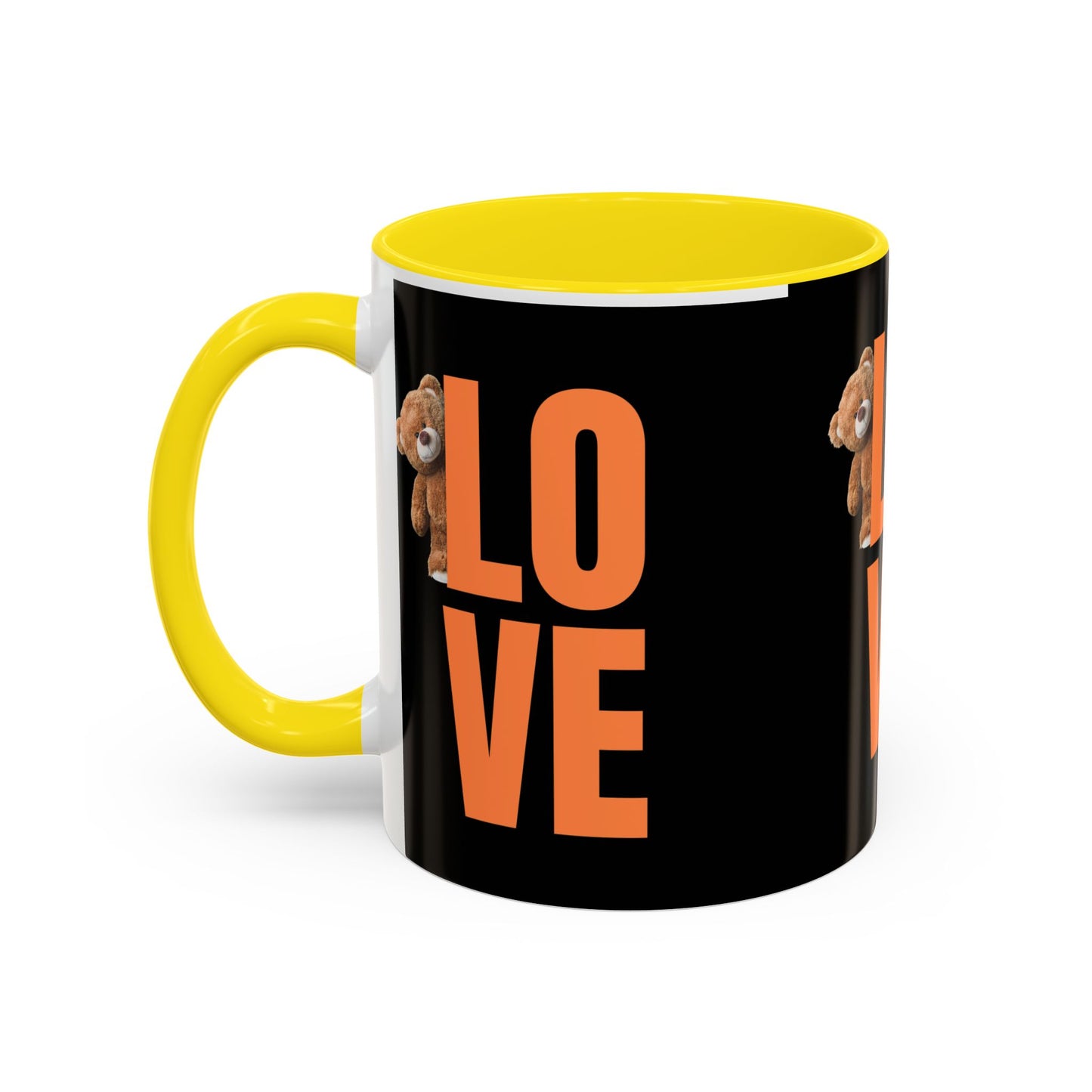 Love Bear Accent Coffee Mug - Cute 11oz & 15oz Gift for Friends & Family