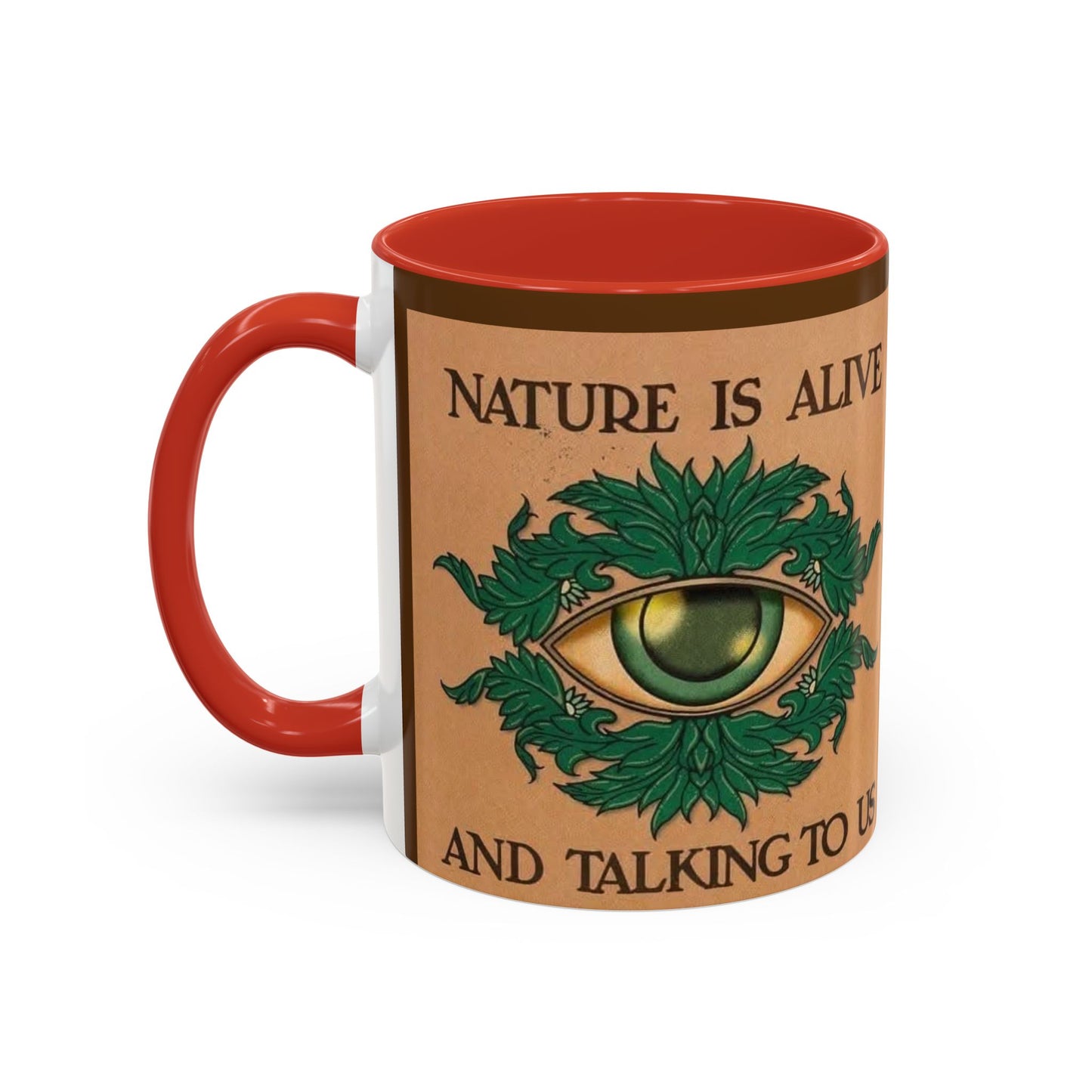 Nature-Inspired Accent Coffee Mug, Eco-Friendly Gift, Eye-Catching Design, Perfect for Nature Lovers, Meditation, Self-Care