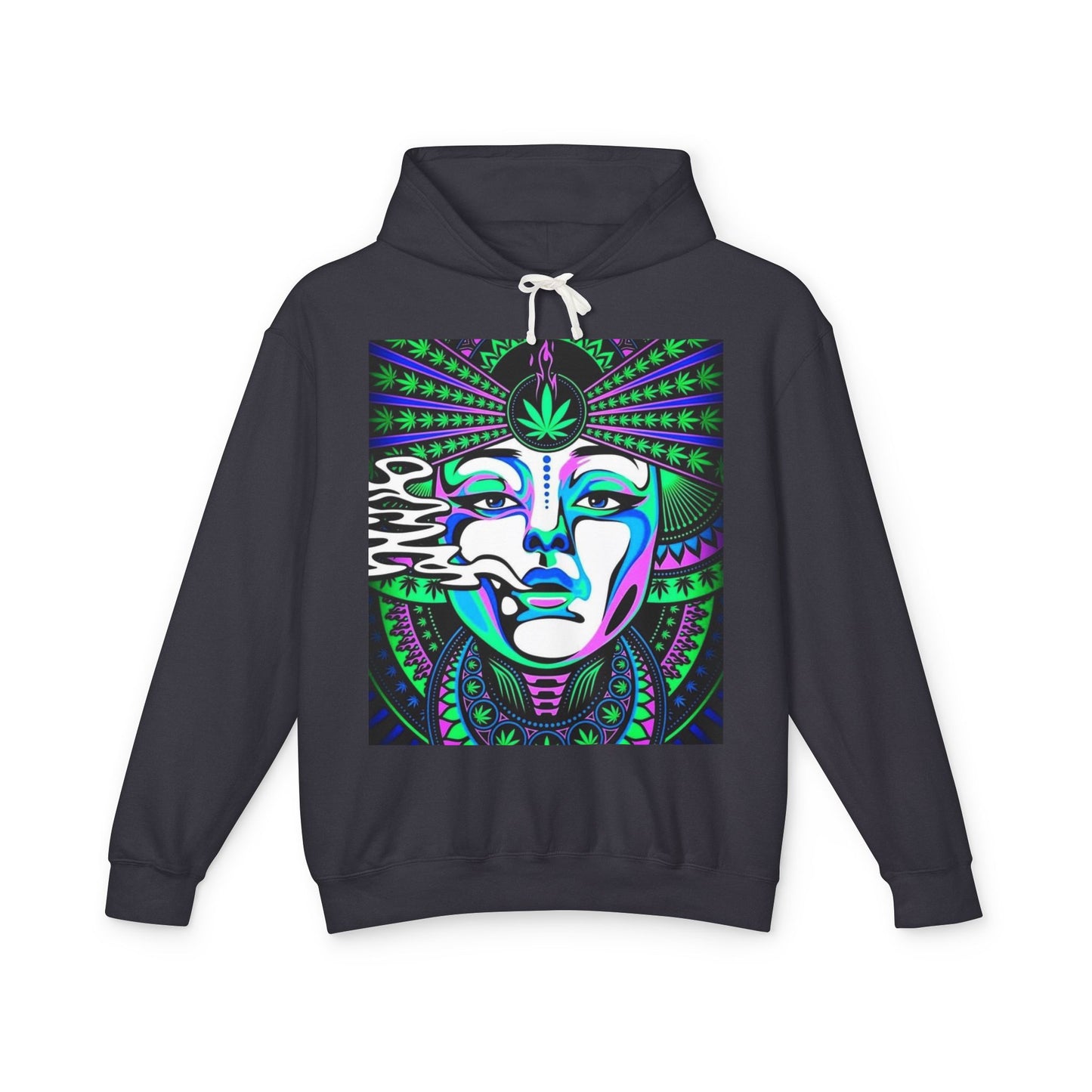 Mystical Vibes Unisex Lightweight Hooded Sweatshirt with Psychedelic Design