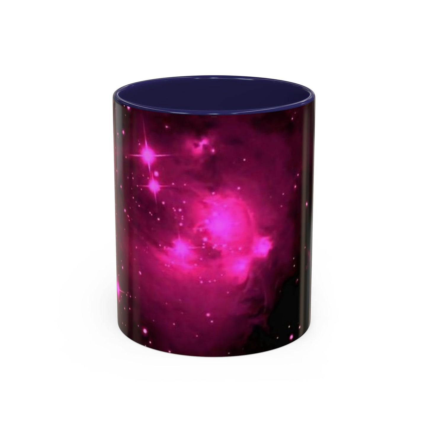 Galactic Pink Accent Coffee Mug, Cosmic Space Mug, Astronomy Gift, Unique Mug for Space Lovers, Starry Night Coffee Cup