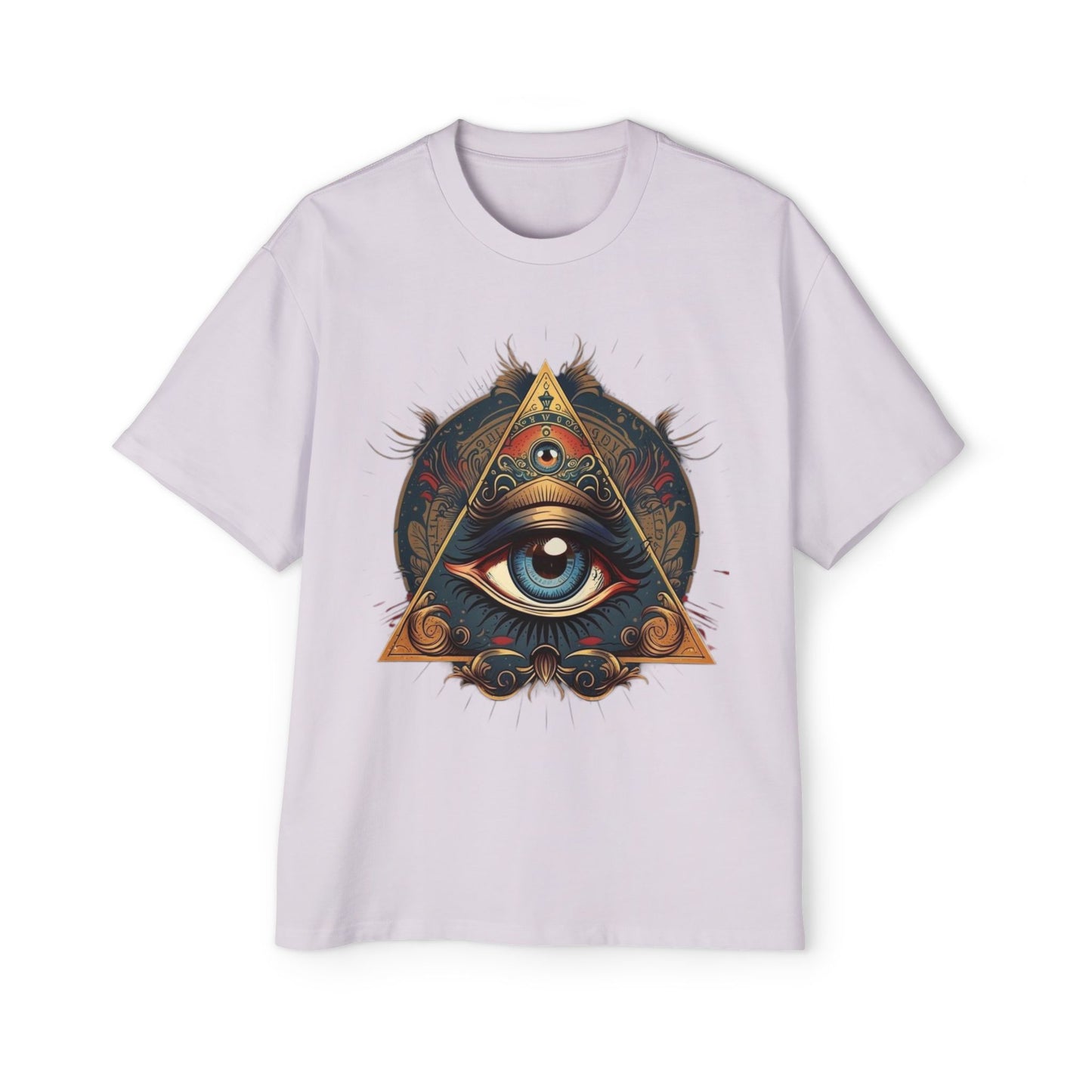 Mystical Eye Graphic Tee, Oversized Men&#039;s T-Shirt, Bohemian Style, Spiritual Symbol, Unique Gift for Him, Casual Wear