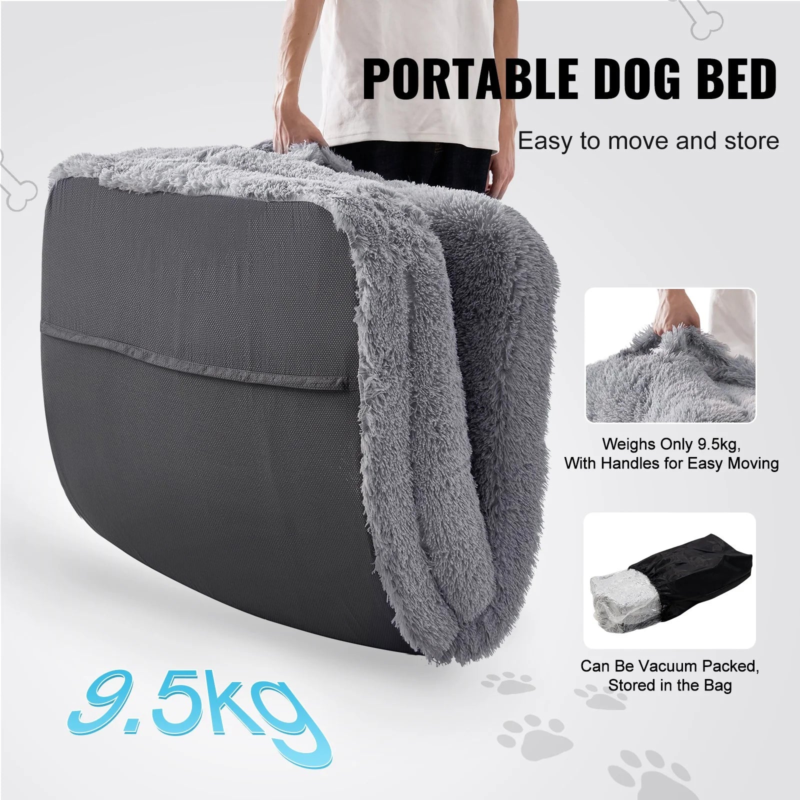 VEVOR Human Dog Bed 72 X48X10In Large Human Size Dog Bed Washable PV Velvet