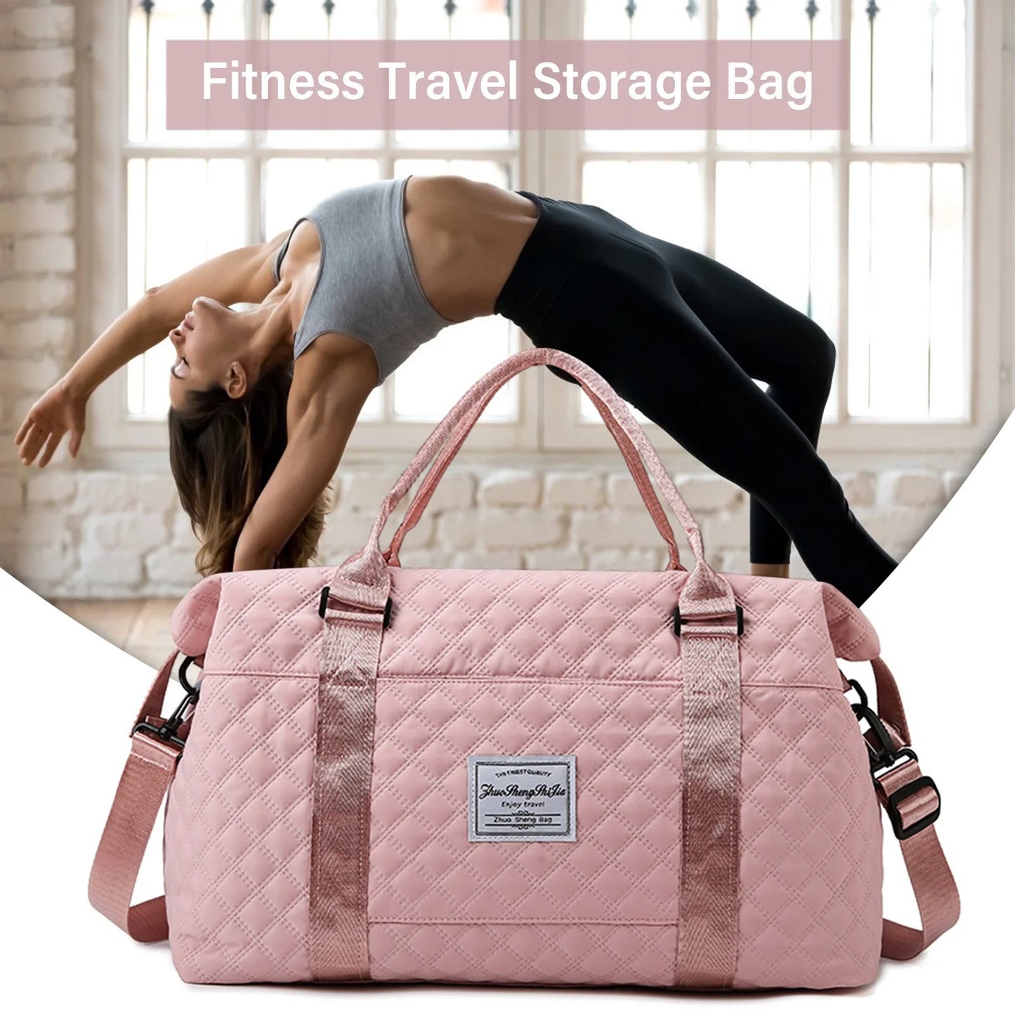 Travel Duffle Bag for Women, Sport Gym Tote Bag with Toiletry Bag, Large Carry on Overnight Bag for Women Girls Travel, Gym Bag for Labor and Delivery Bag