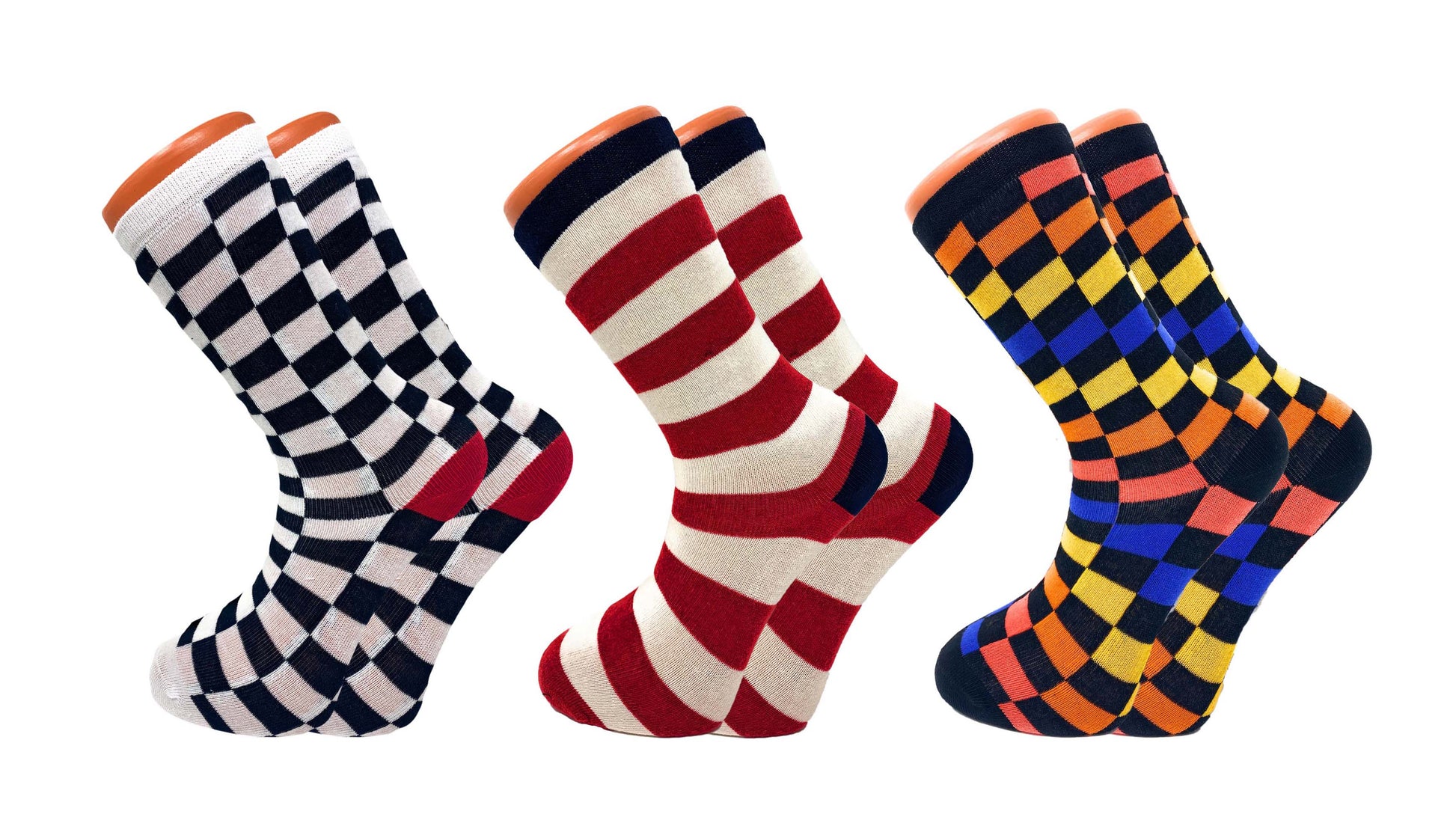 3 Pairs Colorful Fun Crazy Crew Dress Socks – Soft Cotton Blend, Novelty Pattern Socks for Men & Women